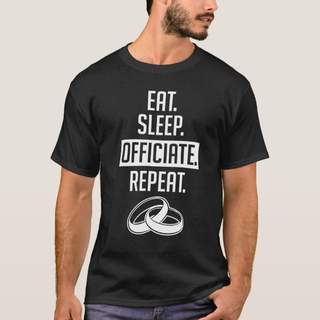 Hochzeitsbeamte Eat Wiederholung des Internet Ordi T-Shirt (Vorderseite)
