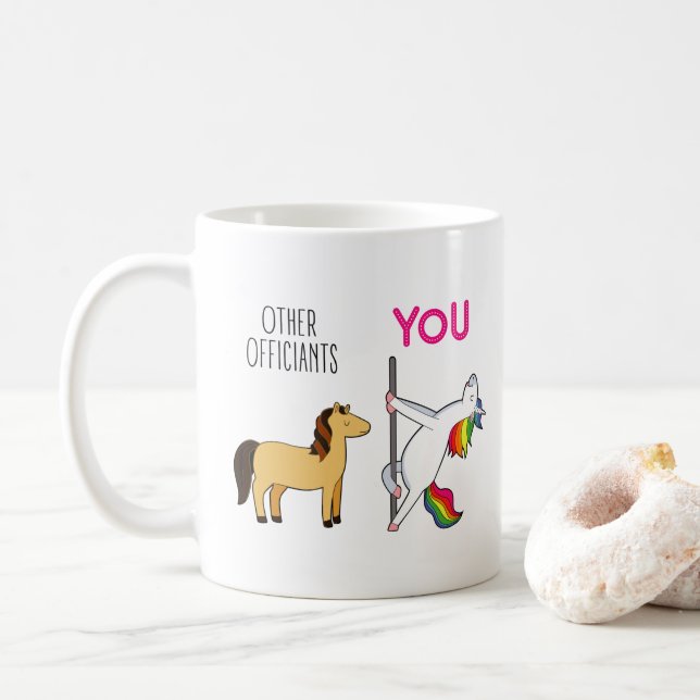 Hochzeitsbeamter Vorschlag Unicorn Kaffeetasse (Mit Donut)
