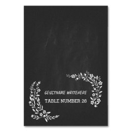 Hochzeitsbegleitkarten Schwarze Tafelblume Tischnummer