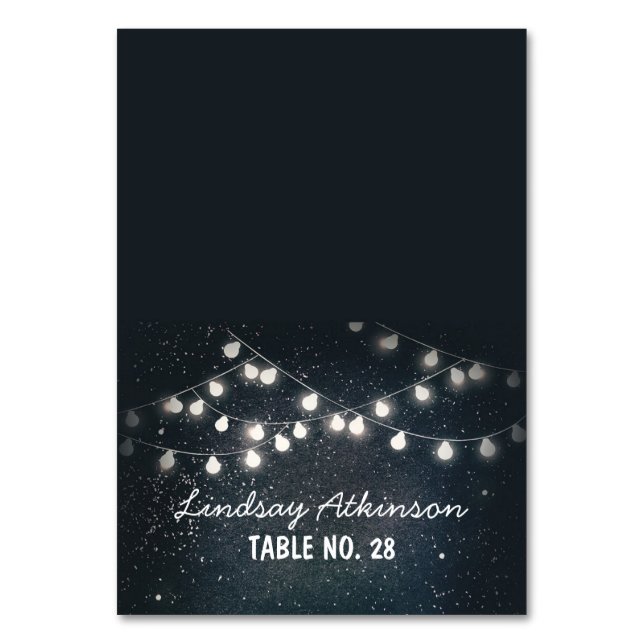 Hochzeitsbegleitkarten sternförmige Nachtkerzenleu Tischnummer (Vorderseite)