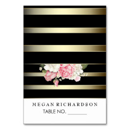 Hochzeitsbegleitkarten Vintage Streifen Tischnummer