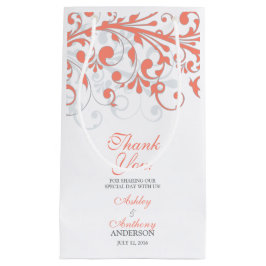 HochzeitsBegrüßungstasche Abstrakte Blumenkoralle Kleine Geschenktüte