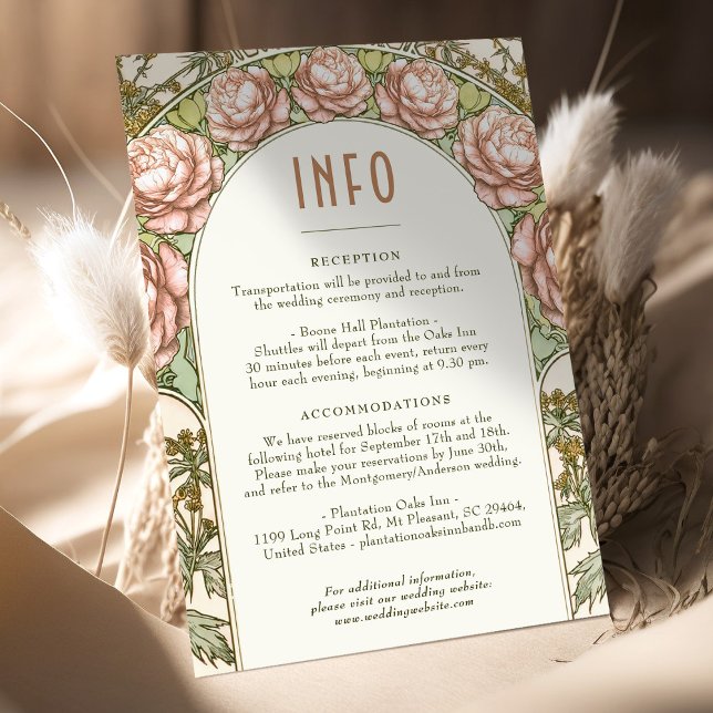 Hochzeitsbeilage INFO Vintages Jugendstil von Much Einladung (Von Creator hochgeladen)