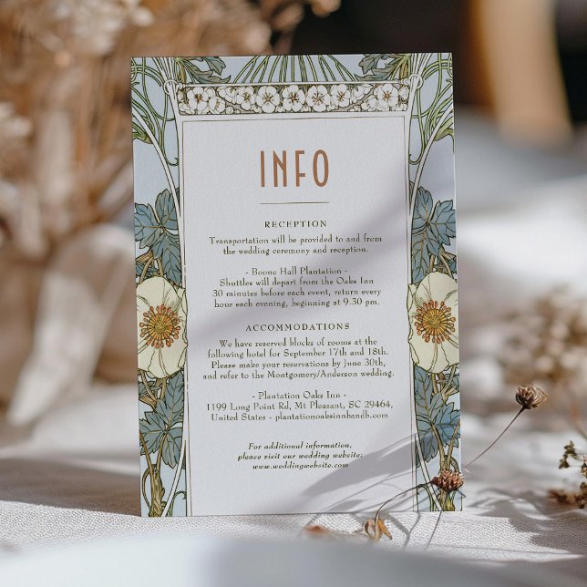 Hochzeitsbeilage INFO Vintages Jugendstil von Much Einladung (Von Creator hochgeladen)