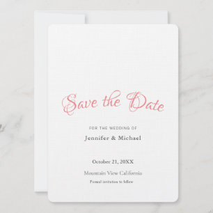 HochzeitsBerufliche Minimalistische Schlichte mode Save The Date