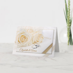 Hochzeitsbibel und Rosen mit Namen Karte
