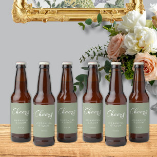 Hochzeitsbieretiketten Elegante Typografie Bierflaschenetikett