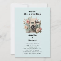 Hochzeitsbild mit Blumen Retro Pastell Kamera