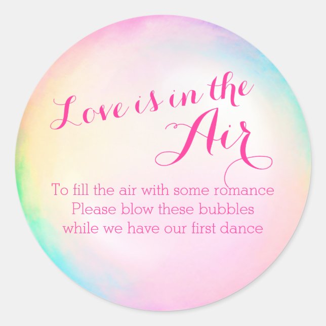 Hochzeitsblase Flaschenaufkleber Runder Aufkleber (Vorderseite)