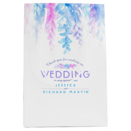 Hochzeitsblau-pink-Blume danke Ihnen für die Gesch Mittlere Geschenktüte