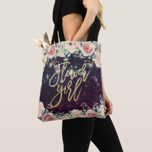 Hochzeitsblume Girl Floral Lila Sparkle Lights