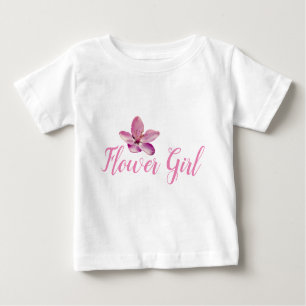 Hochzeitsblume Girl Pink Blume Ruffle T-Shirt
