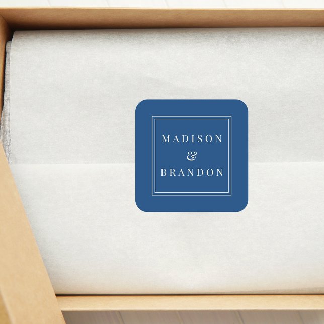 Hochzeitsblumen aus dem Mittelalter | Blau Quadratischer Aufkleber (Von Creator hochgeladen)