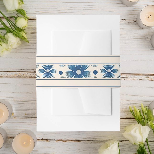 Hochzeitsblumen aus dem Mittelalter | Creme Einladungsbanderole (Von Creator hochgeladen)