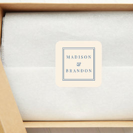 Hochzeitsblumen aus dem Mittelalter | Creme Quadratischer Aufkleber