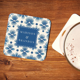 Hochzeitsblumen aus dem Mittelalter | Vollständige Rechteckiger Pappuntersetzer