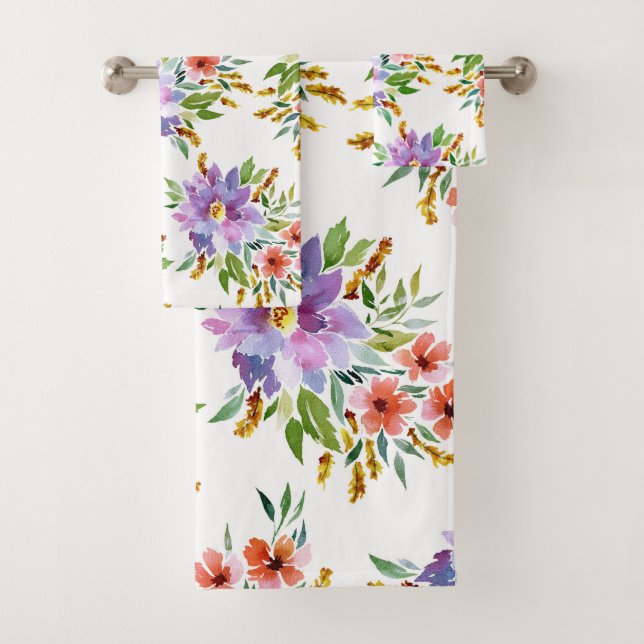 Hochzeitsblumen Badhandtuch Set (Insitu)