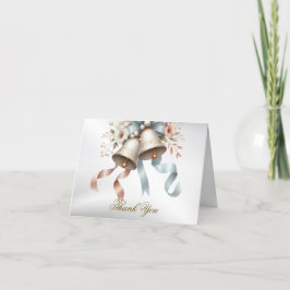 Hochzeitsblumen Bells Pink Blue Ribbons Schöne Dankeskarte