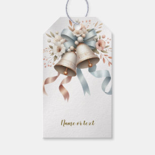 Hochzeitsblumen Bells Pink Blue Ribbons Schöne Geschenkanhänger