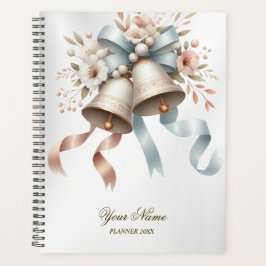 Hochzeitsblumen Bells Pink Blue Ribbons Schöne Planer