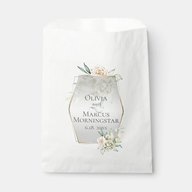 Hochzeitsblumen Blassgelbe Blüten Wasserfarben Ros Geschenktütchen (Vorderseite)