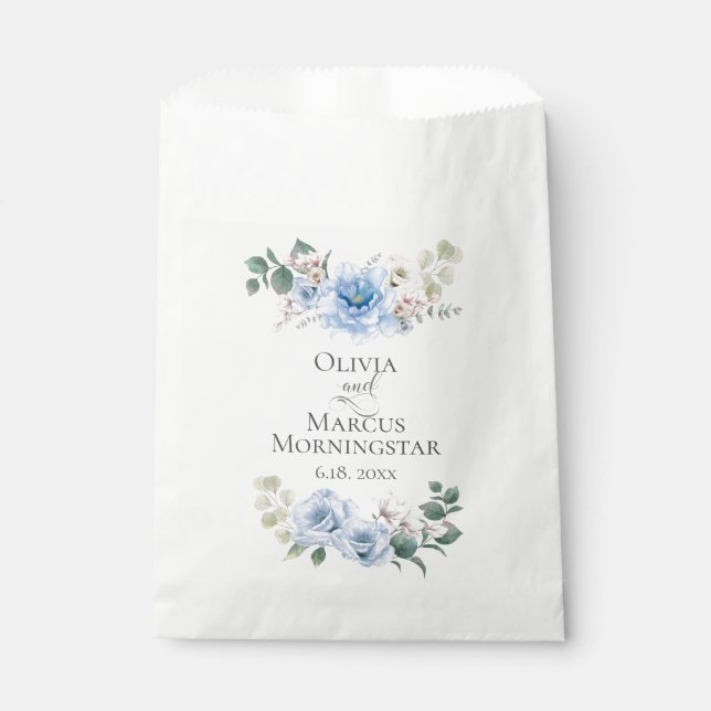 Hochzeitsblumen Blauer Peonies Geschenktütchen (Vorderseite)