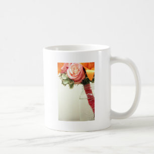 Hochzeitsblumen rosa orange Rose anpassen Tasse