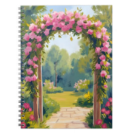 Hochzeitsblumenbogen | Aquarell-Hochzeitsmalerei Notizblock