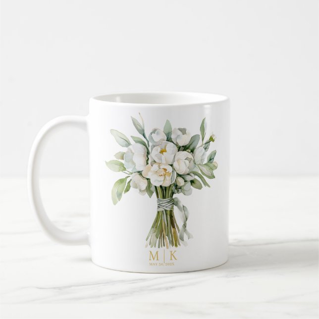 Hochzeitsblumenstrauß Kaffeetasse (Links)