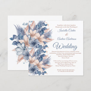 Hochzeitsblütenpfirsich Beige Blütenweiß Einladung