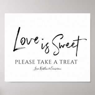 Hochzeitsbonbonbuffet-Schild "Liebe ist süß" Schwa Poster