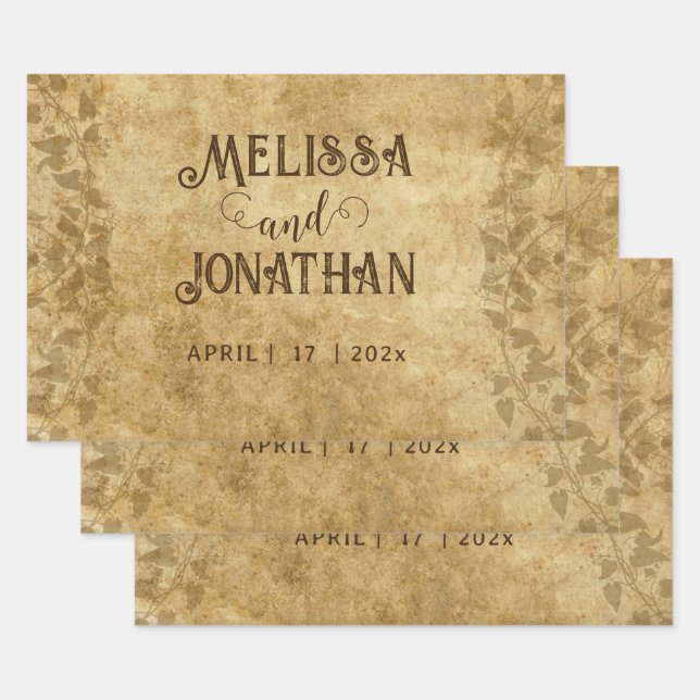 Hochzeitsbräu aus dem 19. Jahrhundert Einmal in de Geschenkpapier Set (Set)