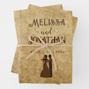 Hochzeitsbräu aus dem 19. Jahrhundert Einmal in de Geschenkpapier Set