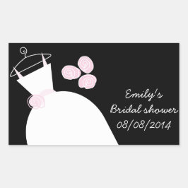 Hochzeitsbraun Rosa Brautparty Rechteck schwarz Rechteckiger Aufkleber