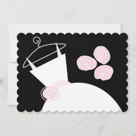 Hochzeitsbraun Rosa Brautparty schwarz Pastellfarb Einladung