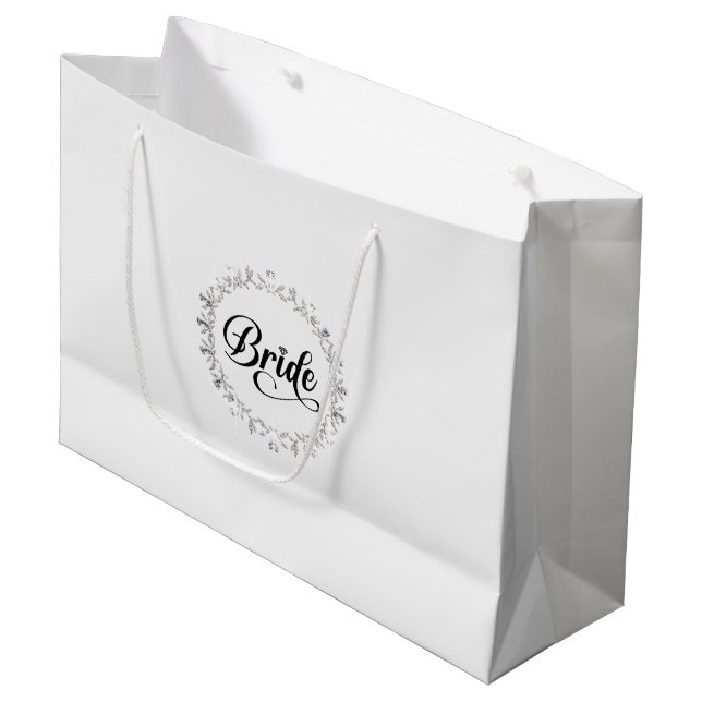 Hochzeitsbraut Geschenktasche Große Geschenktüte (Vorderseite Schrägansicht)