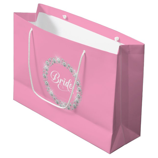 Hochzeitsbraut Geschenktasche Große Geschenktüte (Vorderseite Schrägansicht)
