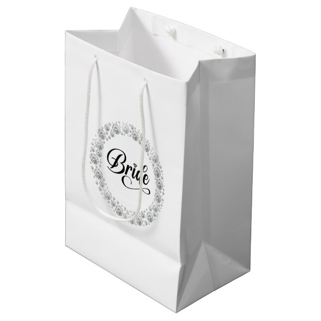 Hochzeitsbraut-Geschenktasche Mittlere Geschenktüte (Vorderseite Schrägansicht)