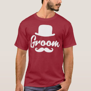 Hochzeitsbräutigam-Shirts Bowler Hut Schnurrbart M T-Shirt