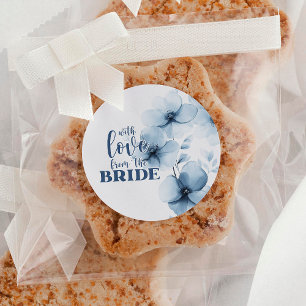 Hochzeitsbrunch Etwas Blaues Liebe von der Braut Runder Aufkleber