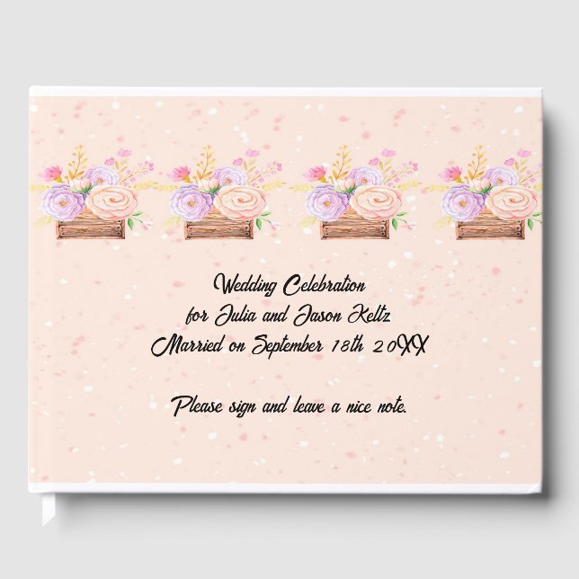 Hochzeitsbuch für pfirsichfarbene Hochzeit Gästebuch (Vorderseite)