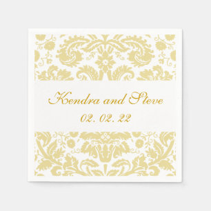 Hochzeitsbuch Napkins für Creme und White Damask Serviette