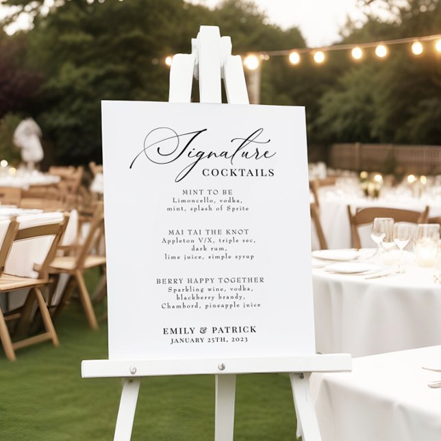 Hochzeitscocktail-Bar-Menü Elegantes modernes Post Poster (Von Creator hochgeladen)