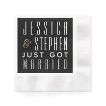 Hochzeitscocktail Napkin Elegante Gold und Schwarz