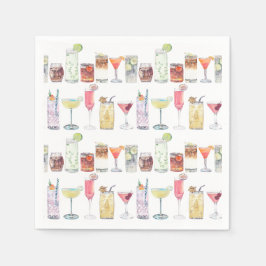 Hochzeitscocktail Napkins Illustrierte Cocktailstu Serviette