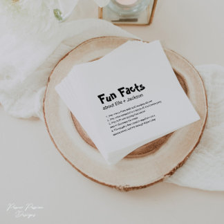 Hochzeitscocktail Napkins mit Spaß Fakten! Serviette