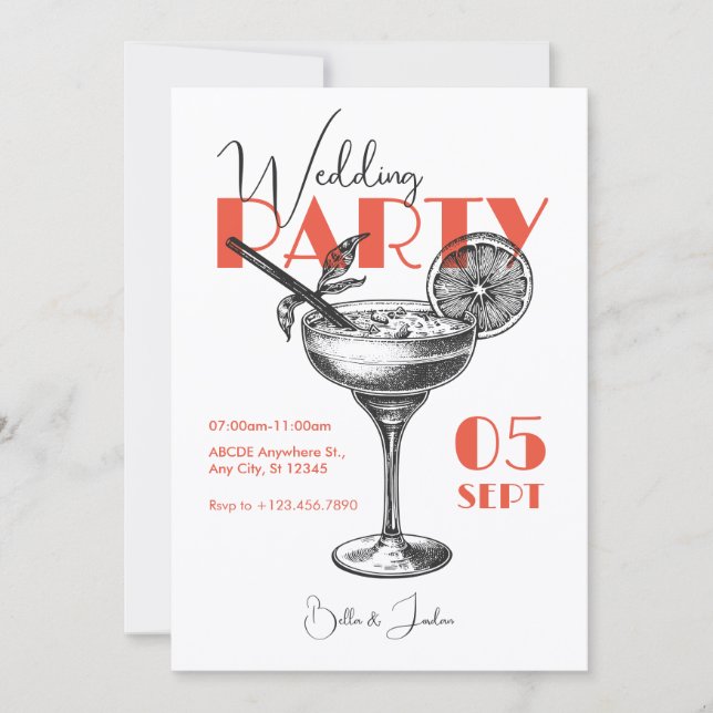 Hochzeitscocktail-Party Einladung (Vorderseite)