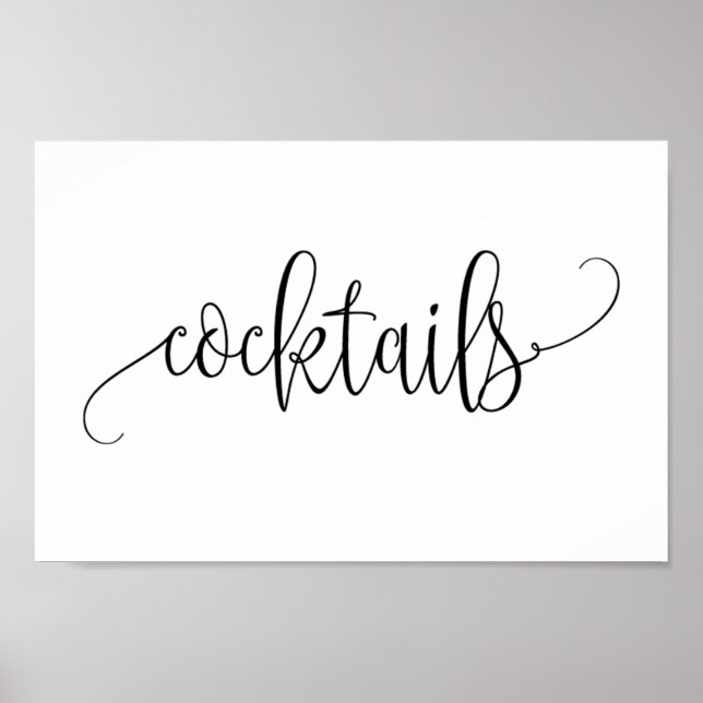 Hochzeitscocktails Zeichen Poster (Vorne)