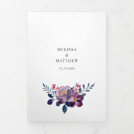 Hochzeitscodierung für Wasserfarben Dreifach Gefaltete Einladung