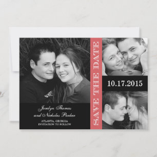 Hochzeitscollage Save The Date Karte - Koralle